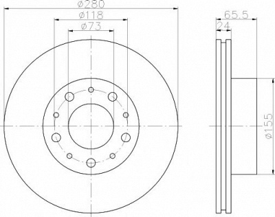 HELLA PAGID 8dd355109001 -  Тормозной диск